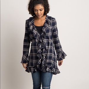 Pinkblush baby plaid cardigan, NWT